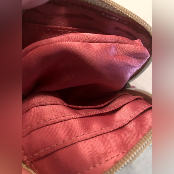 COACH Pink & Gold Op Art Signature Heart Coated Canvas & Leather Wristlet Wallet - Picture 13 of 16